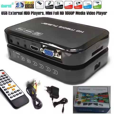 Mini HD 1080P USB External HDD Player With SD MMC U Disk Support MKV AVI HDMI-Compatible Media Video