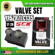 (1 Set 2 Pcs) Yamaha LC135 / Y15ZR Y15 SCK Racing Valve Racing 17/19/19.5/20/21/22/23/24/25/26/27MM