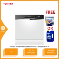Toshiba Table Top Dishwasher 8 Place Setting 8L DW-08T1 / DW-08T3(S)-MY DW08T1 / DW08T3S  Pencuci Pi