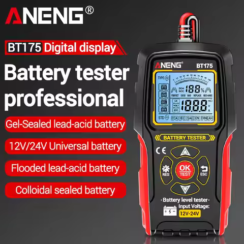 12V 24V Car Digital Battery Tester Automotive Load Tester 50-1999 CCA Battery Analyzer ANENG BT175 W