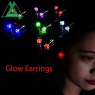 FORBETTER Glow Earrings Dazzling Earring Punk Bar Trinket Flashing Earrings Men Earrings LED Luminou