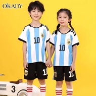 O'KADY ใหม่ 3 ดาว ฟุตบอลโลกอาร์เจนตินาหมายเลข10 Messi ทีมชาติฟุตบอลย์เด็กย์ เสื้อบอลเด็ก messi เสื้อฟุตบอลโลกเด็ก เสื้อทีมชาติอาเจนติน่าเด็ก