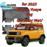 for 2023 Baojun Yueye  Black TPE Car Floor Mat/Rear Trunk Mat  All-Weather Non-Slip Eco-Friendly Car