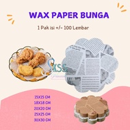 Flower Wax Paper Contents 100 Pcs l Baking Paper Fried Cake Bento Burger Dessert 15x15 18x18 20x20 2