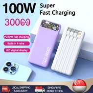 【READY STOCK】NEW 100W Super Fast Charging Powerbank LED Light Qc3.0 Charger Support Digital Display Charging Powerbank