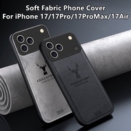 Case For iPhone 16e 17 17Pro 17ProMax 17Air Deer Pattern Fabric Soft Phone Cover Shockproof Shell Ap