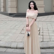 Beautiful women's dress set, off-the-shoulder top set with long flared skirt C494(Z4)