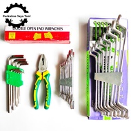 Key Package Ring Set + Wrench Set + L Key + 6 inch Combination Pliers Spannar Set Tool Set