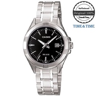Time&amp;Time CASIO นาฬิกาข้อมือผู้หญิง สีดำ สายสแตนเลส รุ่น LTP-1308D-1AVDF (ประกัน CMG)