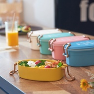 Japanese style simple 2 layer lunch box microwave crisper thermal insulation plastic lunch box