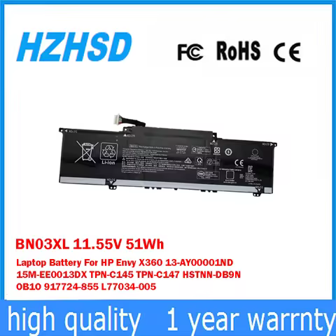 BN03XL 11.55V 51Wh Laptop Battery For HP X360 13-AY00001ND 15M-EE0013DX TPN-C145 TPN-C147 HSTNN-DB9N
