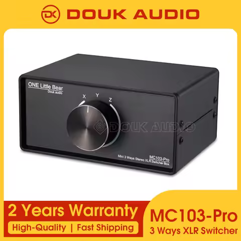 Douk Audio 1(3)-IN-3(1)-OUT XLR Balanced Audio Converter Stereo Passive Selector Switcher