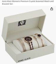 Anne Klein Premium Crystal Accented Watch and Bracelet
