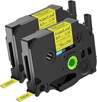 NineLeaf 2 Roll Black on Yellow Heat Shrink Tubes Label Tape Compatible for Brother HSe-621 HSe621 H