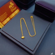 สร้อยคอทองคำแท้ครึ่งสลึง(จี้หัวใจ) หนัก 1.9 กรัม ทองคำแท้ 96.5% ขายได้ จำนำได้ มีใบรับประกัน