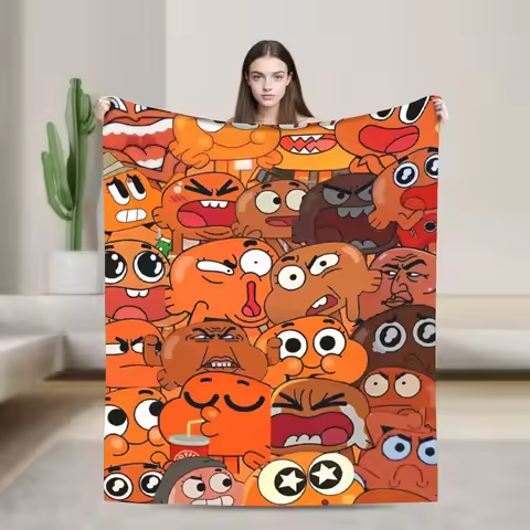 The Amazing World Of Gumballs Throw Blanket for Couch Soft Fuzzy Plush Blanket 50x60 Inch Multi-size