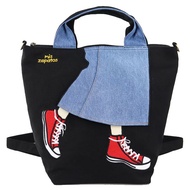 【Direct from JAPAN】Mis Zapatos 3-Way Sweat Denim Bag, Tote Bag, Rucksack, Shoulder Bag.