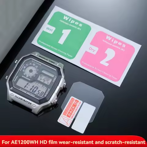 2PCS Explosion-proof Screen Protector Film for Casio AE1200Wh AE-1200 AE-1300 AE1200 Watch Transpare