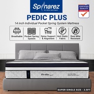 SpinaRez Pedic Plus Tilam Mattress 14 inch Individual Pocket Spring System with HeiQ Viroblock Techn