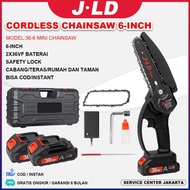 JLD Cordless Chainsaw 6-inch Mini Chainsaw Portable Handheld 36vf
