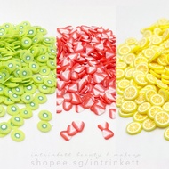 20grams Fruit Clay Cane Slices | Strawberry - Kiwi - Lemon | Nail Art Manicure Supplies | DIY Crafting | Slime Supplies