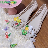 PEWANY1 Crystal PVC Jelly Shoes - Waterproof Heavenly Jelly Sandals with DIY Charm Options for Girls