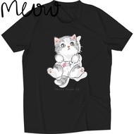KHATULISTIWA SHORT SLEEVE T SHIRT CUTE CAT MEOW NEVER GROW UP GRAPHIC 3XL 5XL WOMEN MEN UNISEX BAJU 