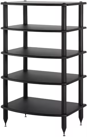 Audio Vulcan Five Shelf Audio Rack, Media Stand, and Components Cabinet 5 Shelf Black