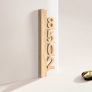 Vertical solid wood 24 x9cmhouse number plate outdoor Hdb Unit Number House Number Plate Unit Number