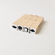 パンハンコ4本セット*10mm角*ラバースタンプ*RS009