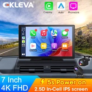 EKLEVA เครื่องบันทึก Dual รถยนต์ DVR T7สำหรับรถยนต์กล้องหลัง AHD1080P 4K 2160P กล้องรถชนนำทางสเตอริโ