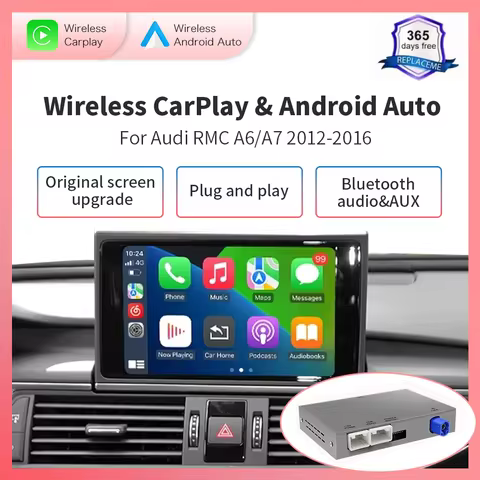 Wireless Carplay Android Auto Interface Retrofit Decoder Box Module Airplay For Audi A6 C7 A7 2012-2