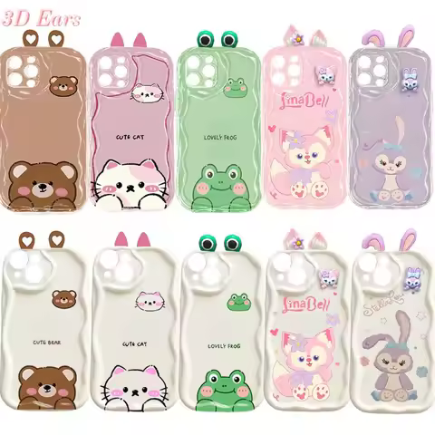 3D Ears LinaBell Cat Bear Casing For VIVO V40 V30E V50 Lite V30 V29E V27 V27E V25 V23E V23 V20 Pro V