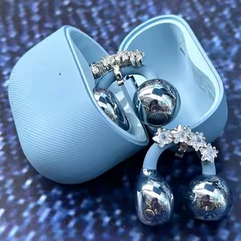 【Y】1Pcs Earphone Accessory Little Star Earphone Rhinestone Buckle Detachable Bluetooth Headset Clip 