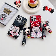 ⭐Really Stock⭐ For Huawei Nova 2 Lite 2i 3 3i 5T 7i 3e 4e 6 7 SE Case Cartoon Minnie Mickey Mouse Phone Casing Soft Silicone Protective Cover With Toy Key Chain Wrist strap