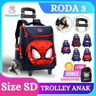 3-WHEEL Character Trolley Bag - Boys' Push Bag - Elementary School Children's Suitcase Bag - Latest 