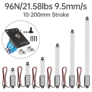 10-200mm Stroke Mini Linear Motion Actuator 9.5mm/s 96N/21.58lbs 12V Micro Electric Linear Actuator 