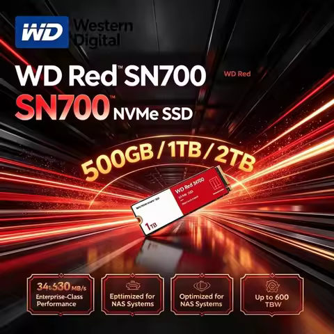 Western Digital SN700 WD Red M.2 2280 PCIe4.0 NVMe SSD 500GB 1TB 2TB Reliable NAS Drive For Desktop 
