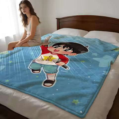 Throw High-Density Short Plush Blanket For Sofa Nap Air-Conditioned Room Soft Skin-Friendly Cute Ani