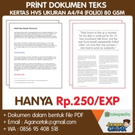 Jasa Print / Cetak Dokumen Teks Kertas STIKER STICKER HVS A4 20x30