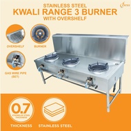 Dapur Gas Masak Stainless Steel Kwali Range 3 Burner High Pressure Dapur Gas 3 Tungku Commercial Sto