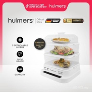 Hulmers - 3 Layers Electric Food Steamer Detachable Tray with 26L Big Capacity, Pengukus Elektrik 26