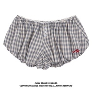 Gray Pants Small Man Ultra Short cu Casual Pants Bud Shorts Women a-Line Summer Bubble Checked Hot P