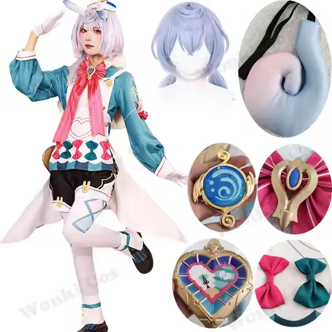 Sigewinne Cosplay Costume Wig Game Impact Sigewinne Pony Tail Hair Loli Girl Kids Party Costumes Rol