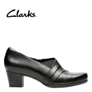 Clarks Womens Rosalyn Adele Court Shoes Black Leather - Wide Fit