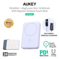 Aukey PB-MS04 10000mAh 20W Magnetic Ultra Slim Wireless Powerbank (24 Months Warranty)