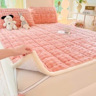 Van su shop-Pillow sheets Super warm rabbit fur felt carpet with 4 corners