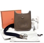 Hermes Mini Evelyne 大象灰銀U