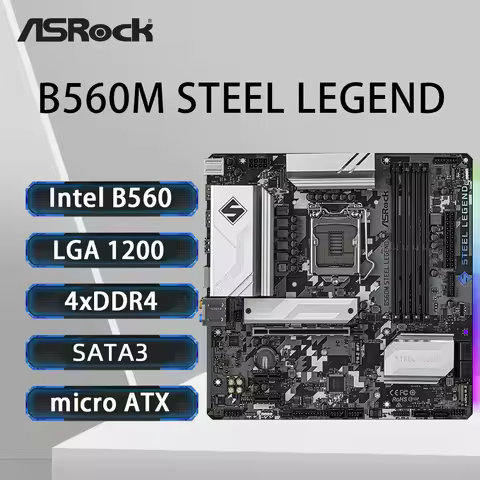 ASRock B560M STEEL LEGEND Motherboard LGA1200 Support i9-10900K i7-10700 i5-10600KF i5-10400F i5 104