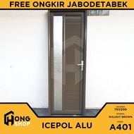 Pintu Kamar Mandi Aluminium ICEPOL 70x200 - KACA MOTIF